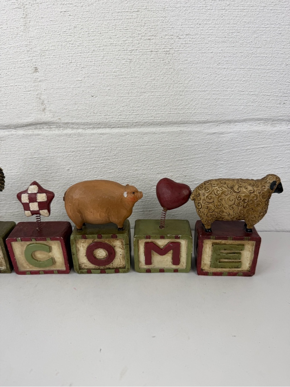 Primitive Farm Animals Block Reversible Welcome Sign - Picture 10 of 14